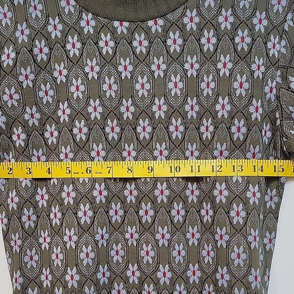 ZARA | Chic Olive Patterned Dress - Picture 11 of 12